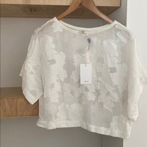 Wilfred Cream Sheer Floral Blouse